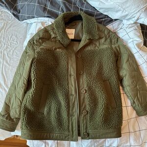 Madewell Olive Quilted Sherpa Jacket size small